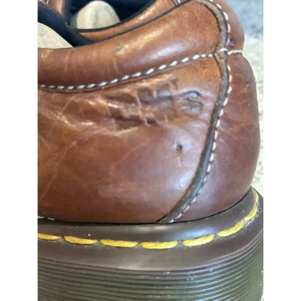Dr. Martens 11306 Brown Leather Oxford Shoes Mens 8 Low Top Chunky Preppy AW004